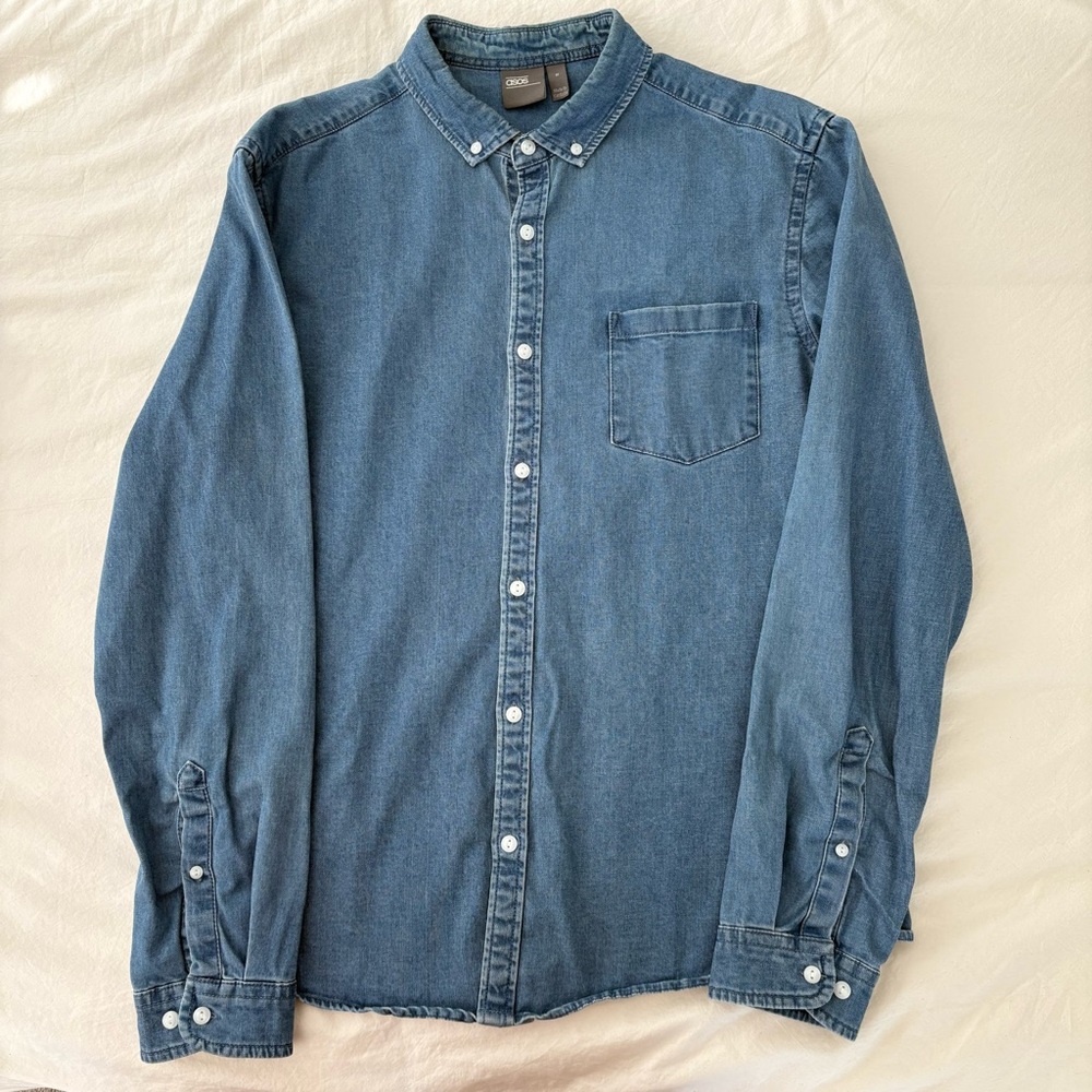 ASOS Blue Denim Button-Up Shirt